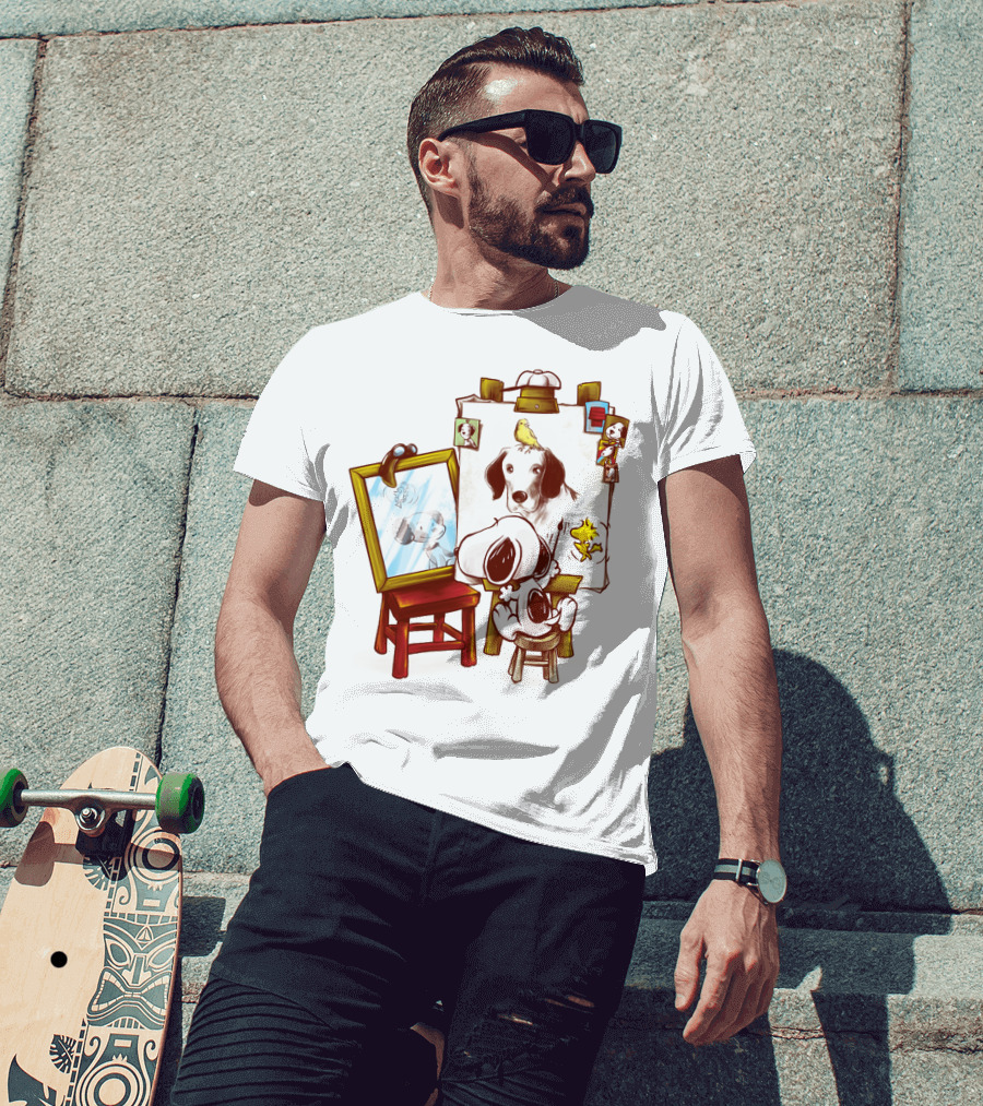 Snoopy Drawing Himself With Woodstock From The Peanuts Movie T-Shirt