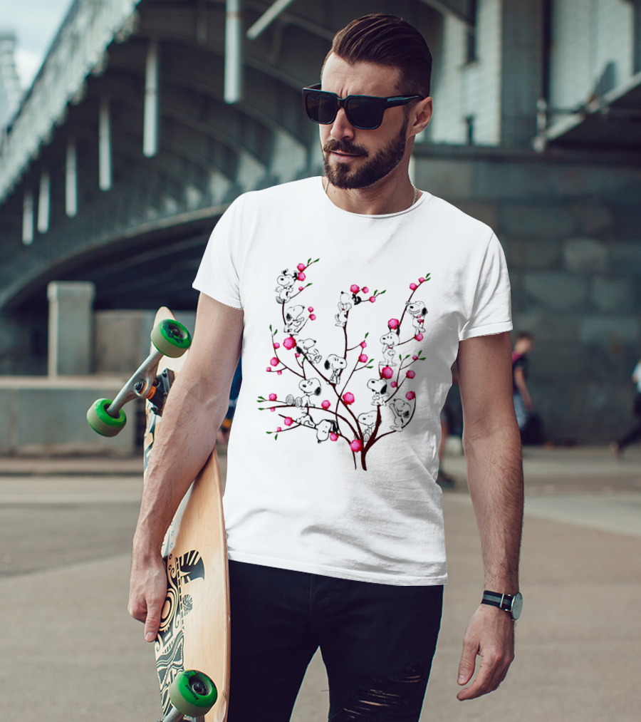 Peach Tree Snoopy The Peanuts Movie T-Shirt