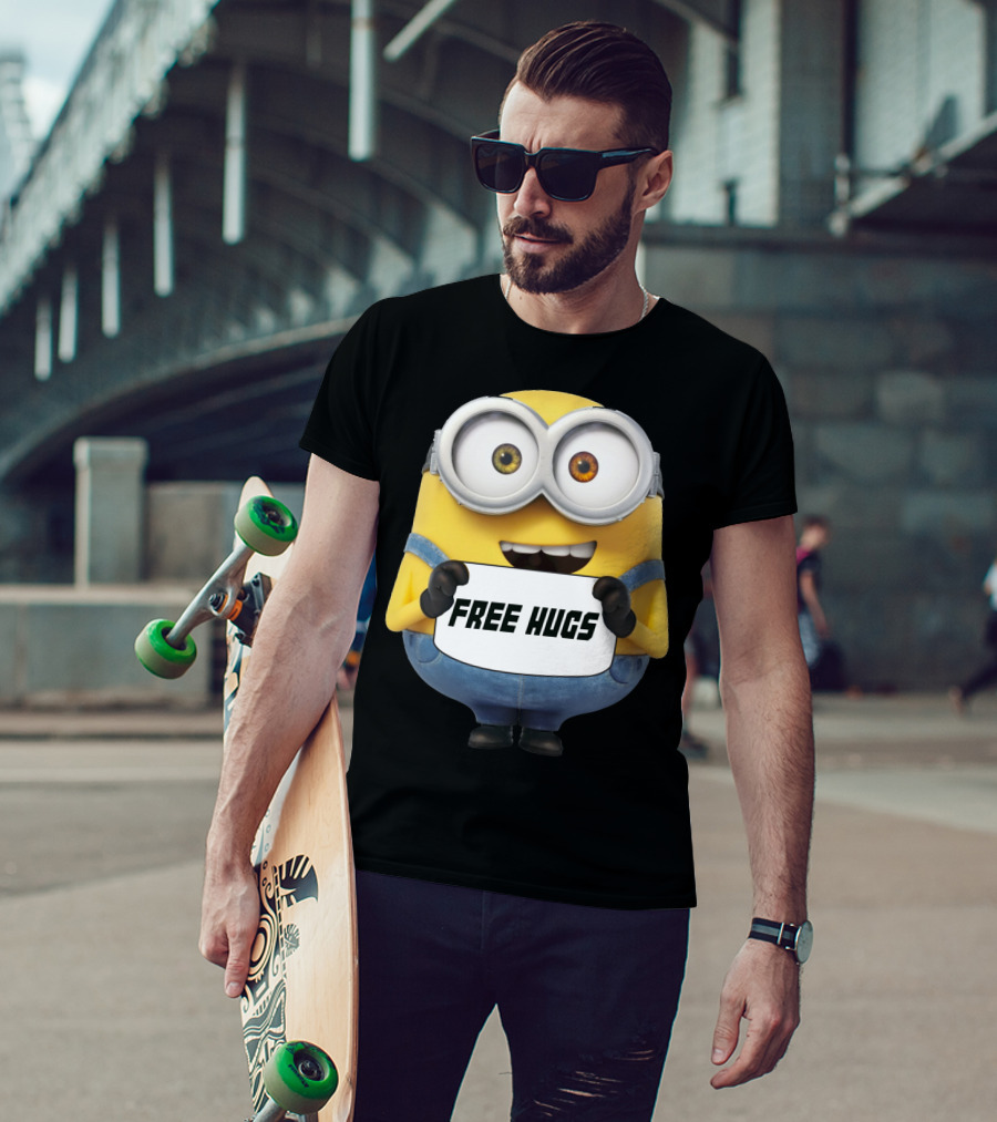 Free Hugs Bob Minion Despicable Me Sign T-Shirt