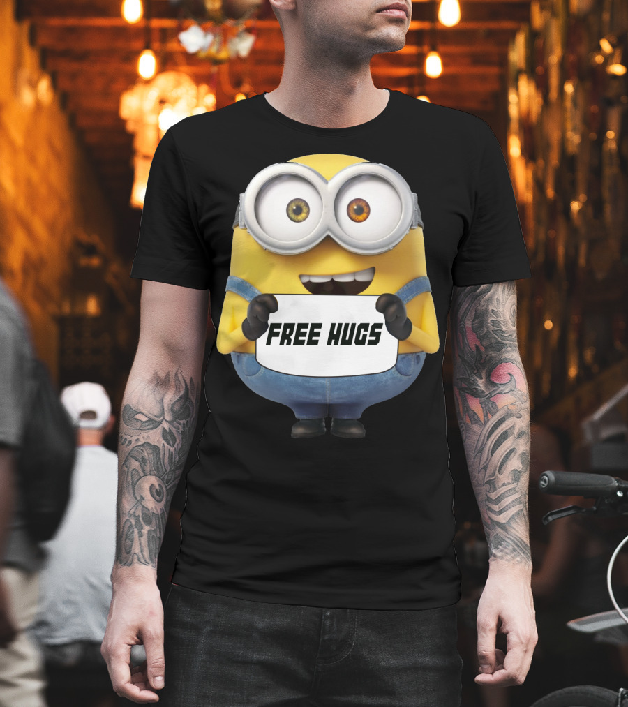 Free Hugs Bob Minion Despicable Me Sign T-Shirt