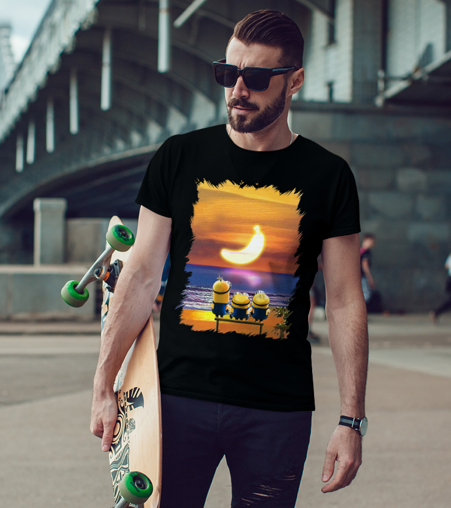 Minions Sunset Banana Over Ocean Despicable Me T-Shirt