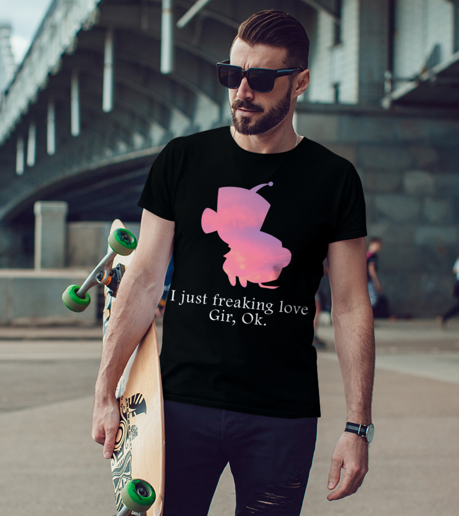 I Just Freaking Love Gir Invader Zim Silhouette Clouds T-Shirt