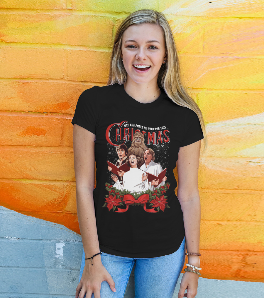 May The Force Be With You This Christmas Chewbacca Star Wars T-Shirt