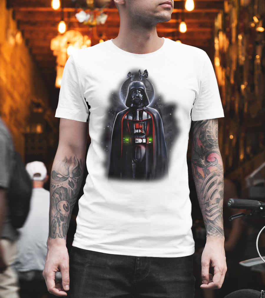 Star Wars Darth Vader With Death Star And Signature T-Shirt