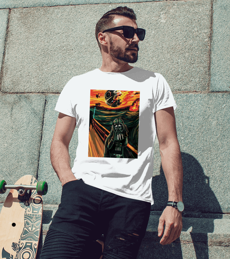 Darth Vader The Scream Star Wars Death Star Explosion Scene T-Shirt