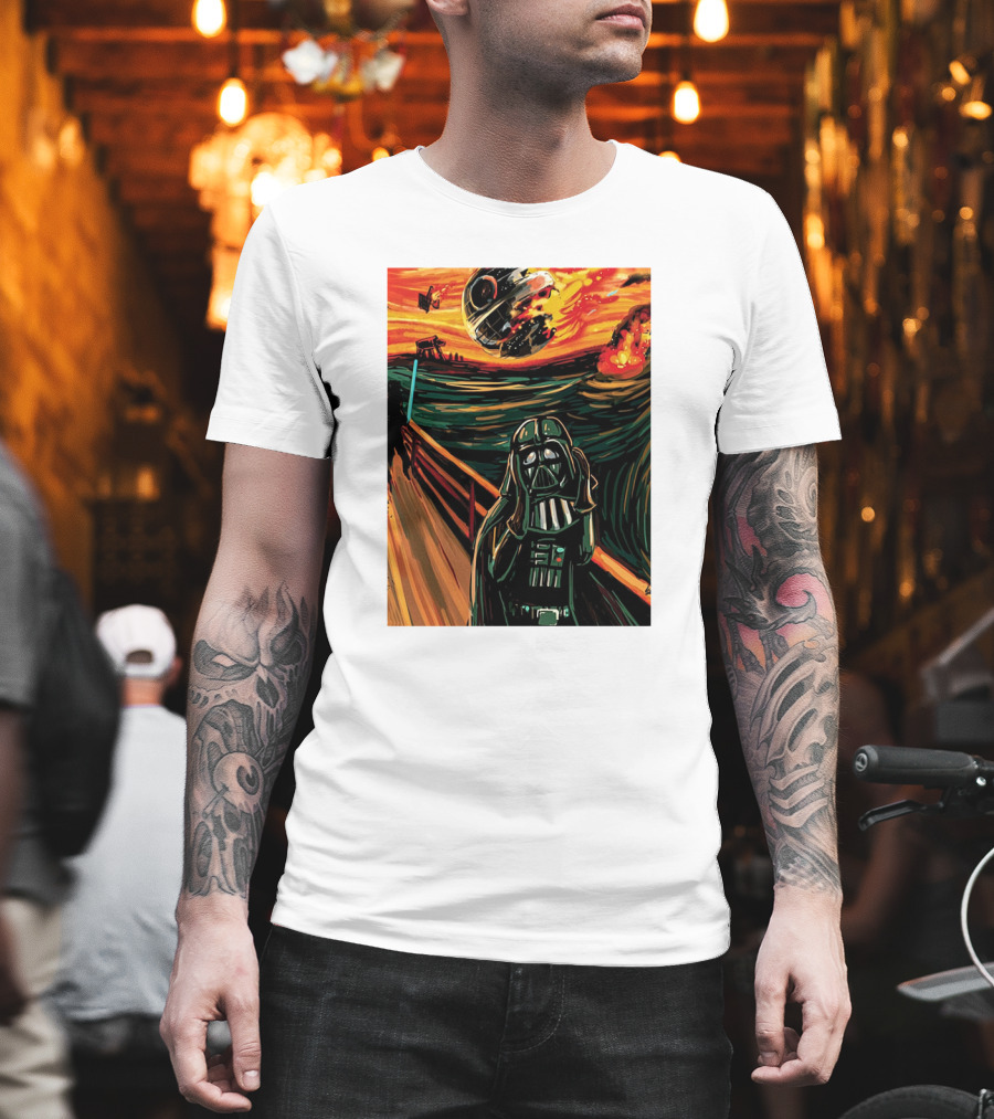 Darth Vader The Scream Star Wars Death Star Explosion Scene T-Shirt