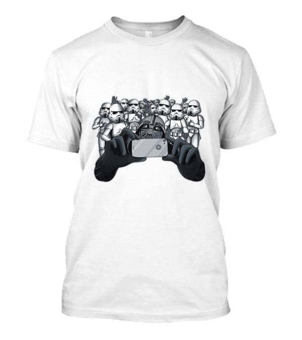 Selfie With Stormtroopers Darth Vader Star Wars Scene T-Shirt