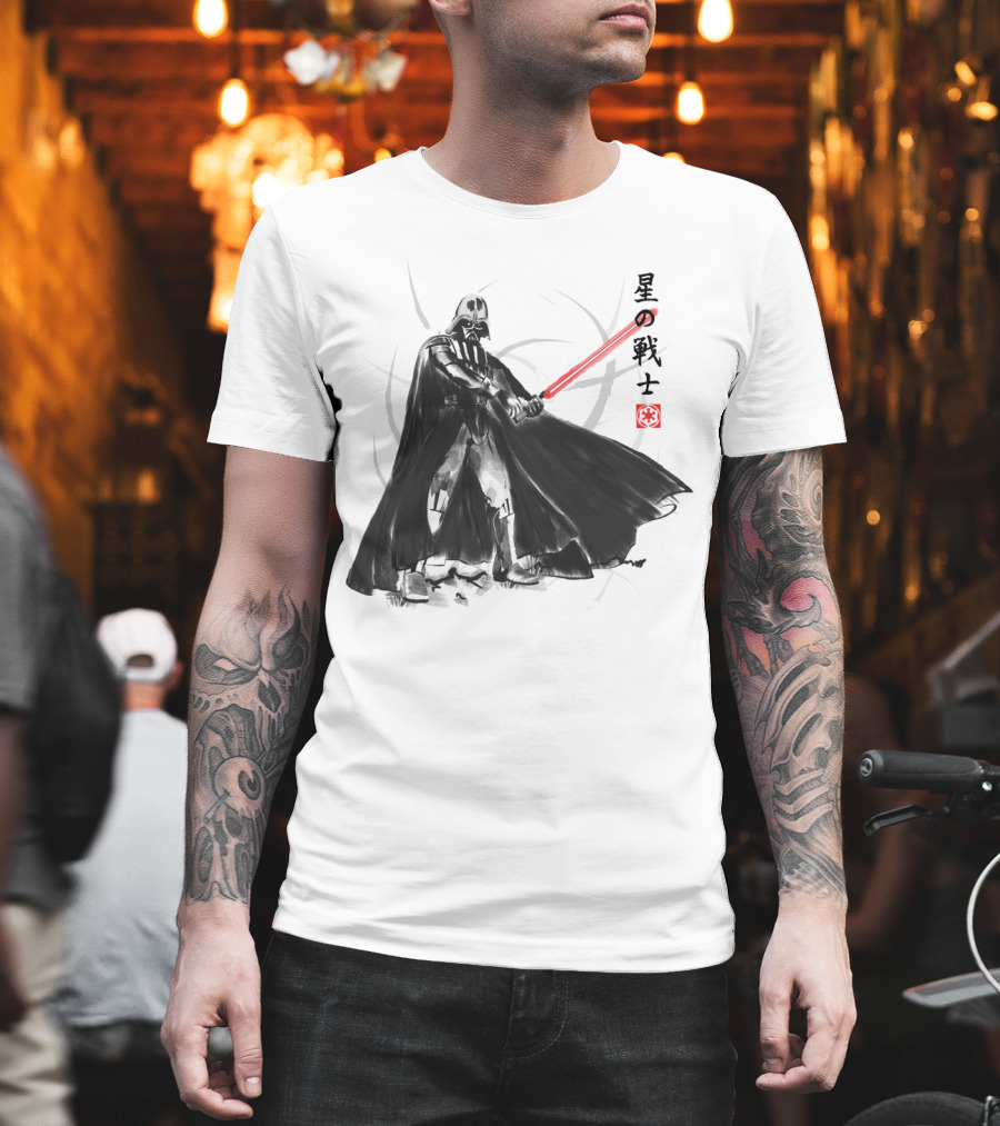 Vader Knight Sumie Japanese Style Darth Vader Star Wars Kanji Scene T-Shirt