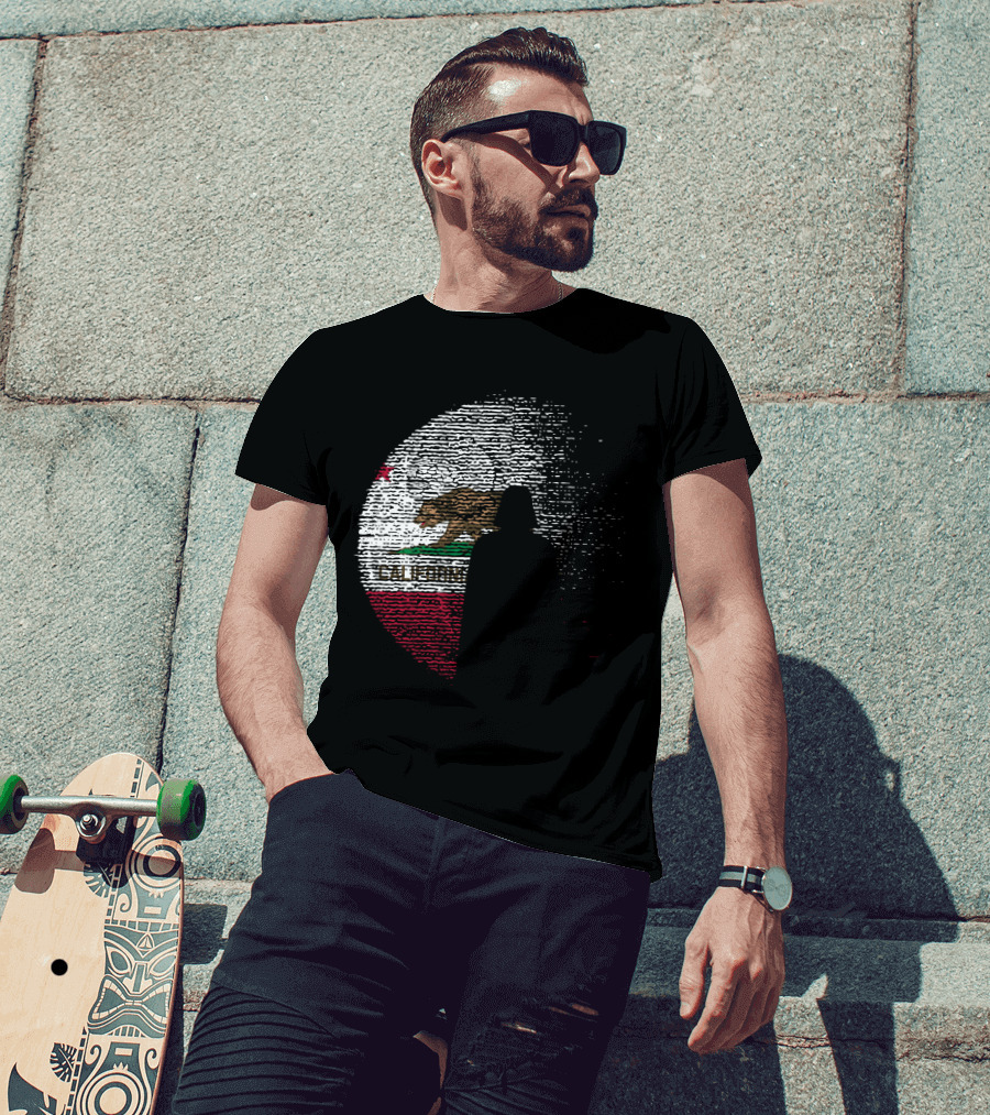 California State Flag Death Star Wars Moon Design Vader T-Shirt