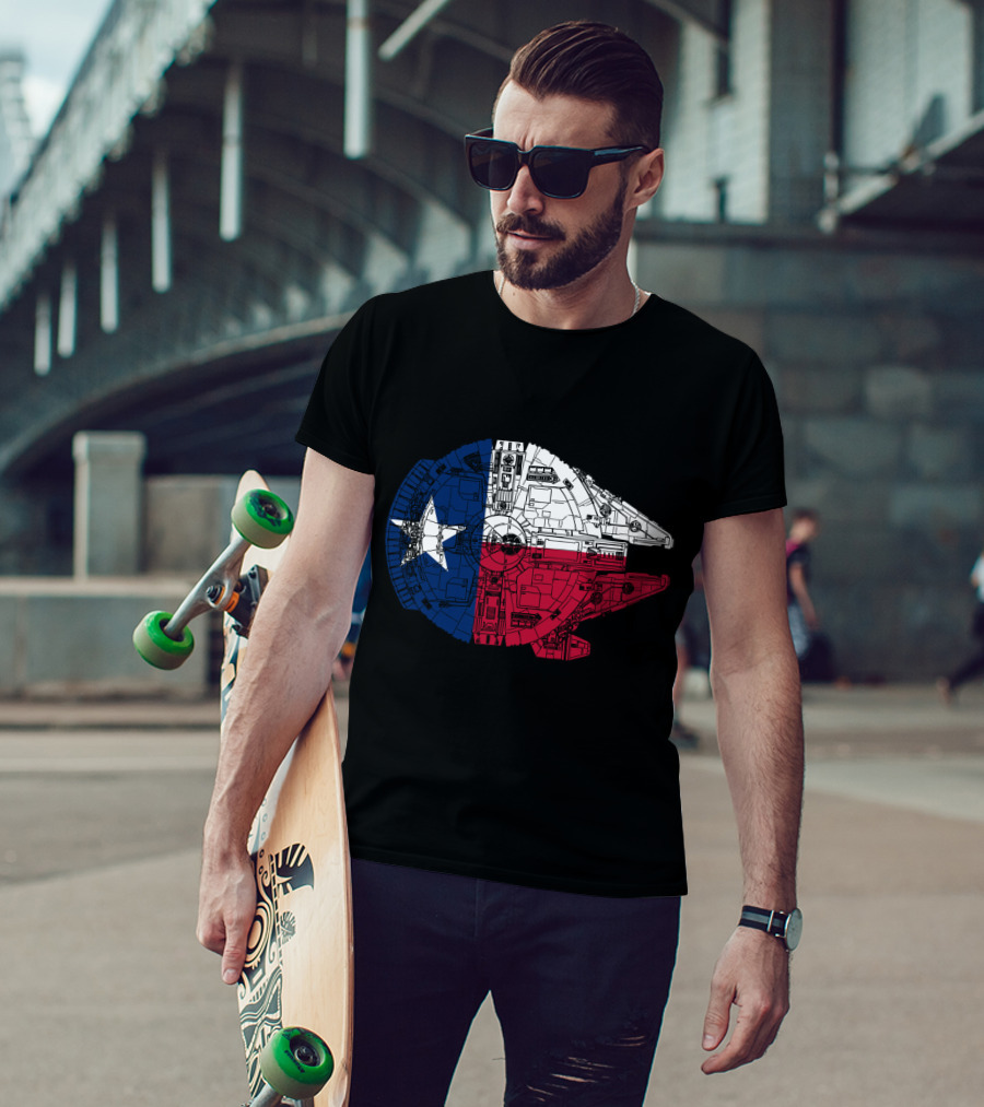 Texas Flag Millennium Falcon Fusion T-Shirt