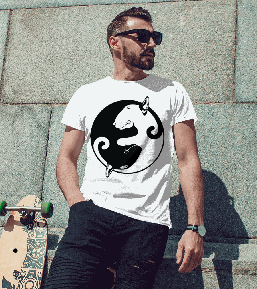 Yin Yang Bullterrier T-Shirt