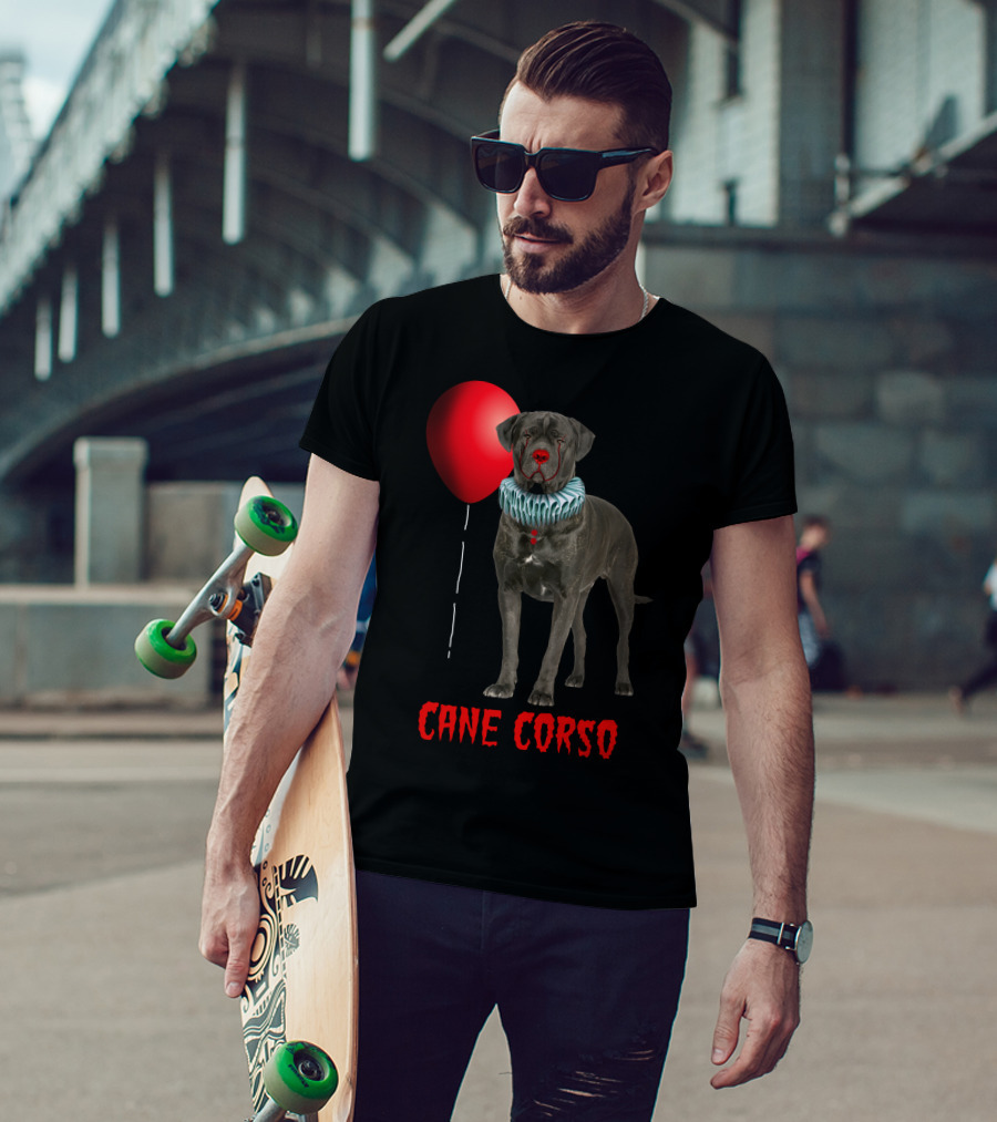 Cane Corso Horror Red Balloon Clown Costume T-Shirt