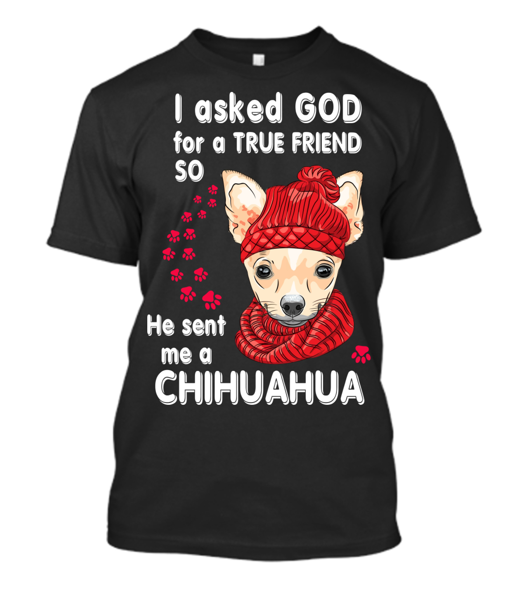 I Asked God For A True Friend So He Sent Me A Chihuahua T-Shirt