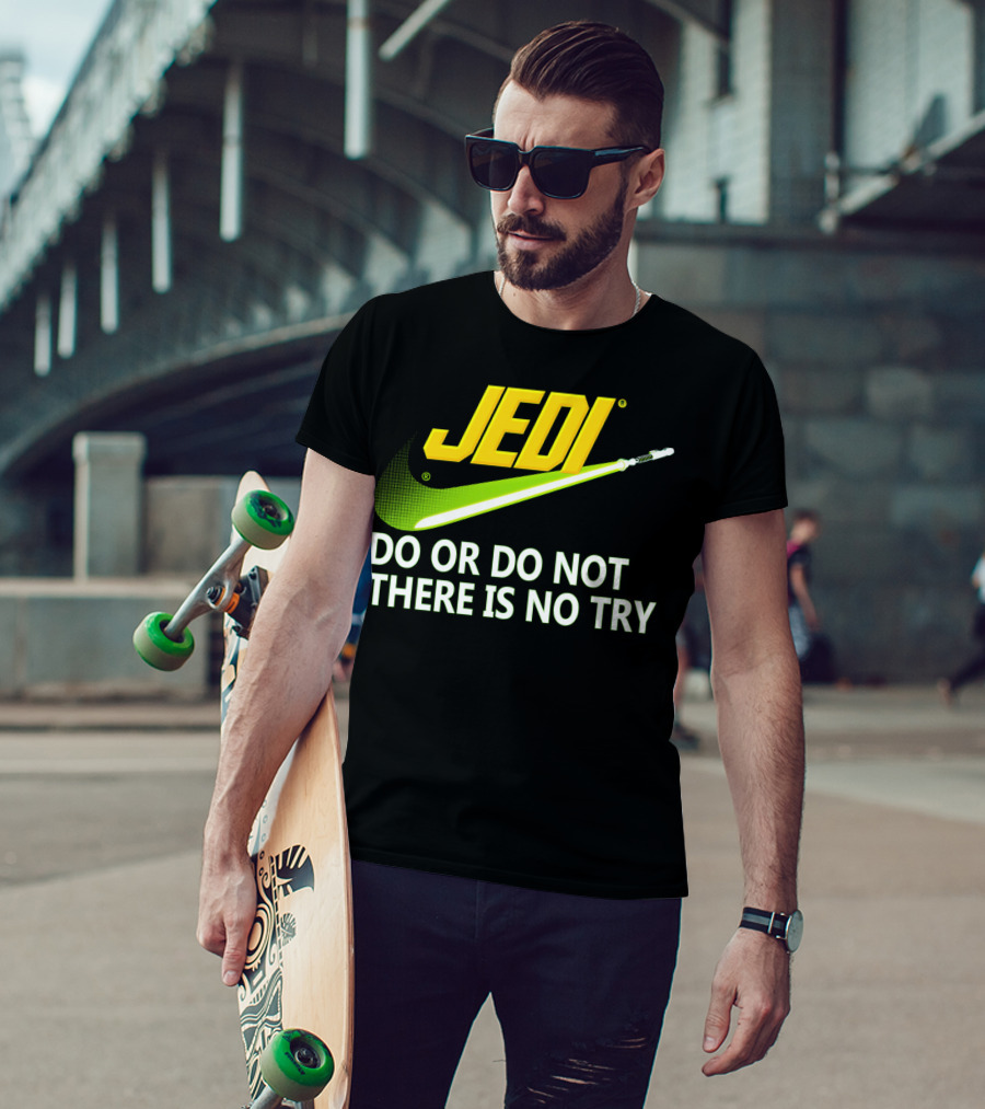 Jedi Do Or Do Not There Is No Try Lightsaber Swoosh T-Shirt