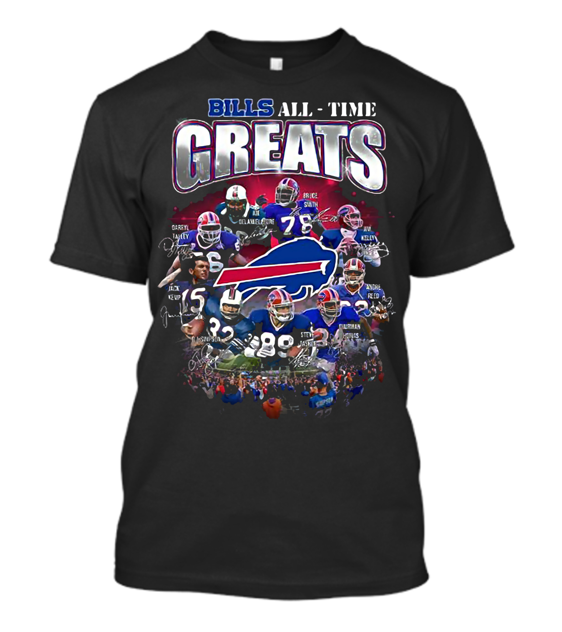 Bills All Time Greats Legends With Buffalo Football Legacy T-Shirt