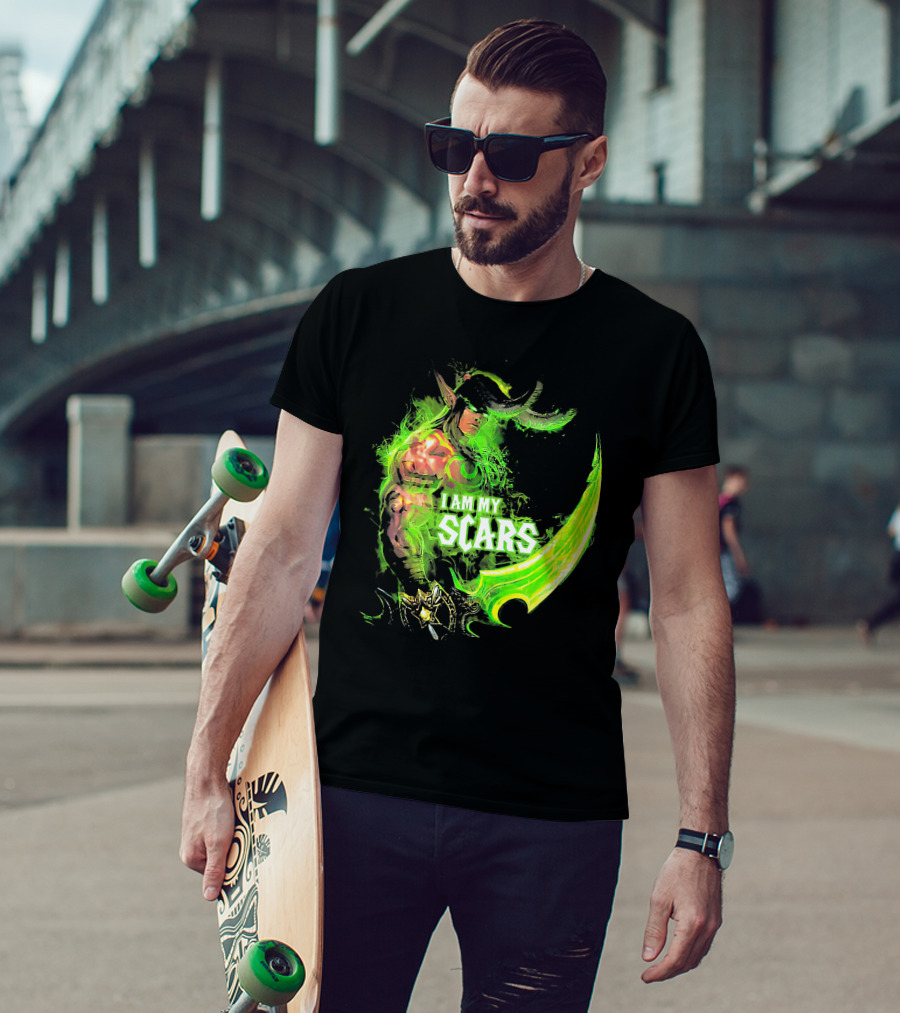 Ilidan I Am My Scars Warcraft Fantasy Character T-Shirt