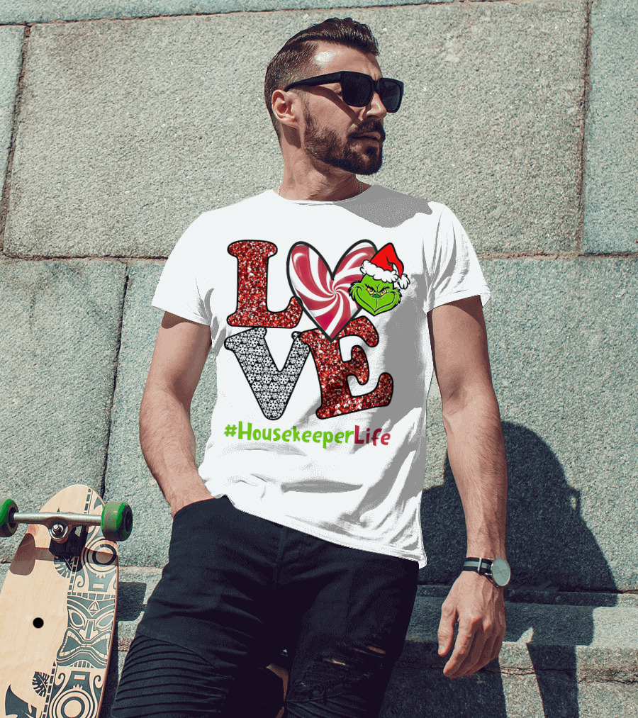 LOVE Grinch Heart #HousekeeperLife T-Shirt