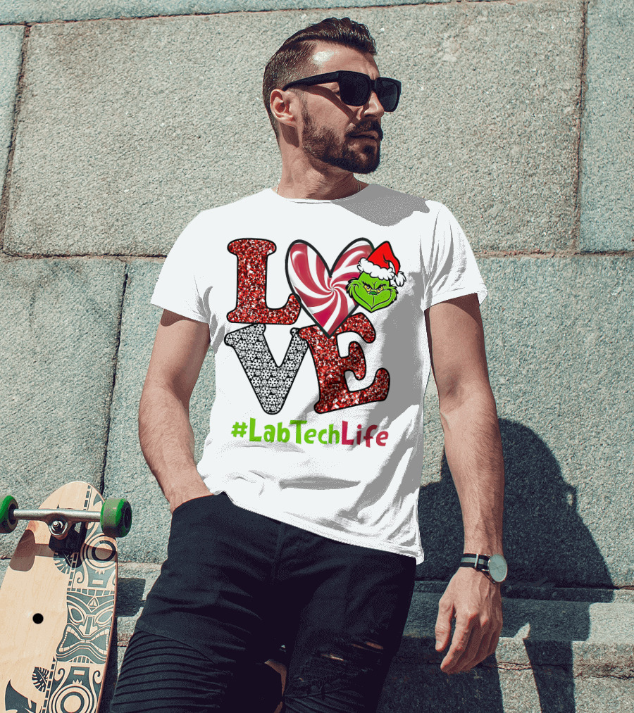 LOVE Grinch Heart #LabTechLife T-Shirt