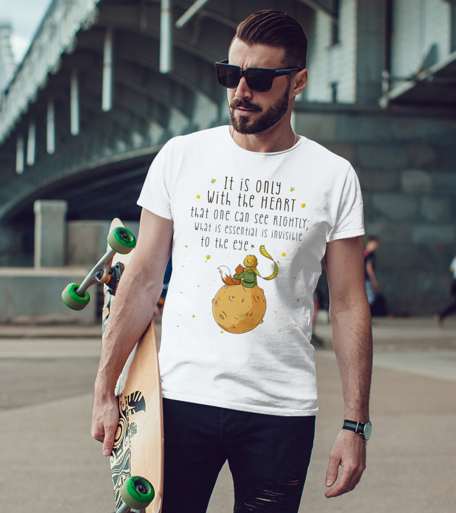 It Is Only With The Heart Essential Invisible Little Prince Planet Fox T-Shirt