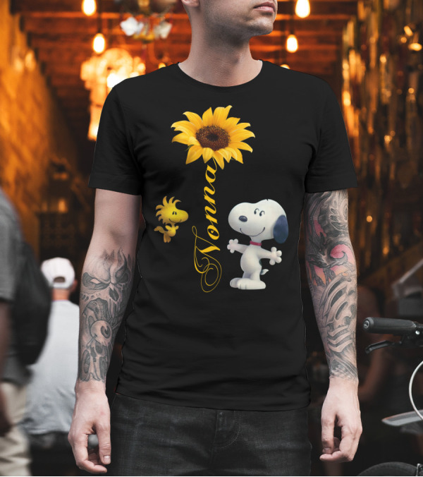 Nonna Sunflower Woodstock and Snoopy T-Shirt Nonna Sunflower Woodstock and Snoopy T-Shirt