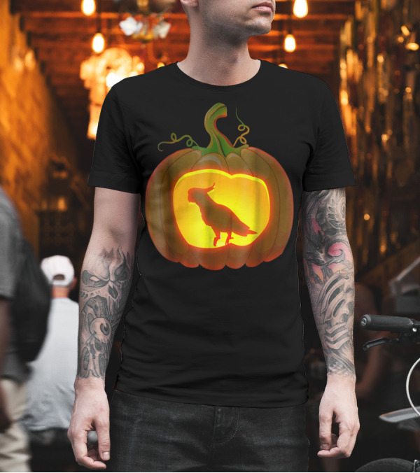 Cockatoo Pumpkin Silhouette Halloween Carving T-Shirt Cockatoo Pumpkin Silhouette Halloween Carving T-Shirt