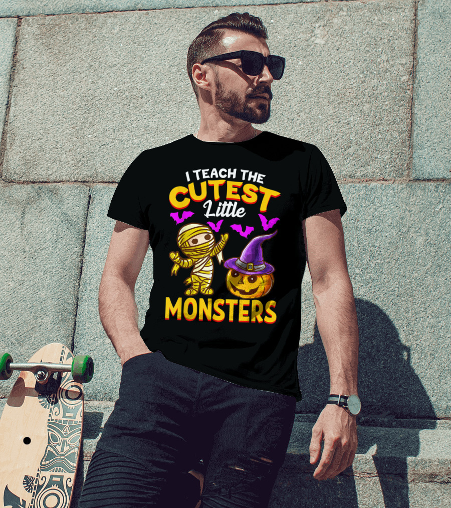 I Teach The Cutest Little Monsters Halloween Teacher T-Shirt
