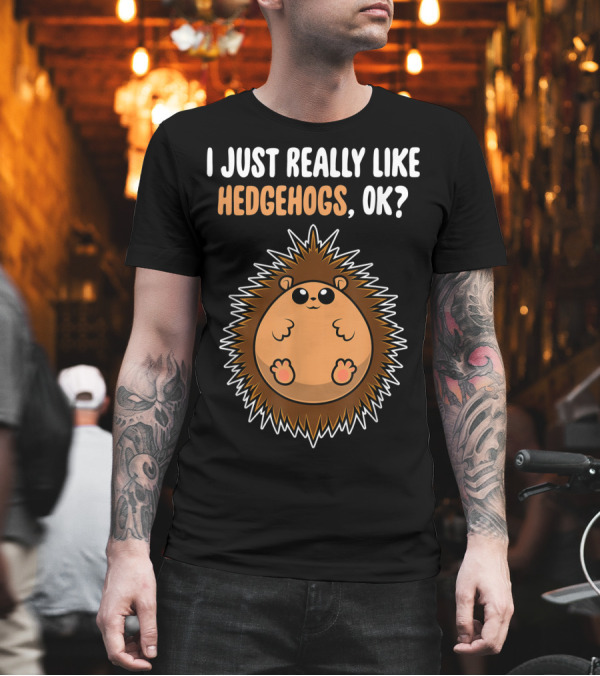 I Just Really Like Hedgehogs Ok Cute Hedgehog T-Shirt I Just Really Like Hedgehogs Ok Cute Hedgehog T-Shirt
