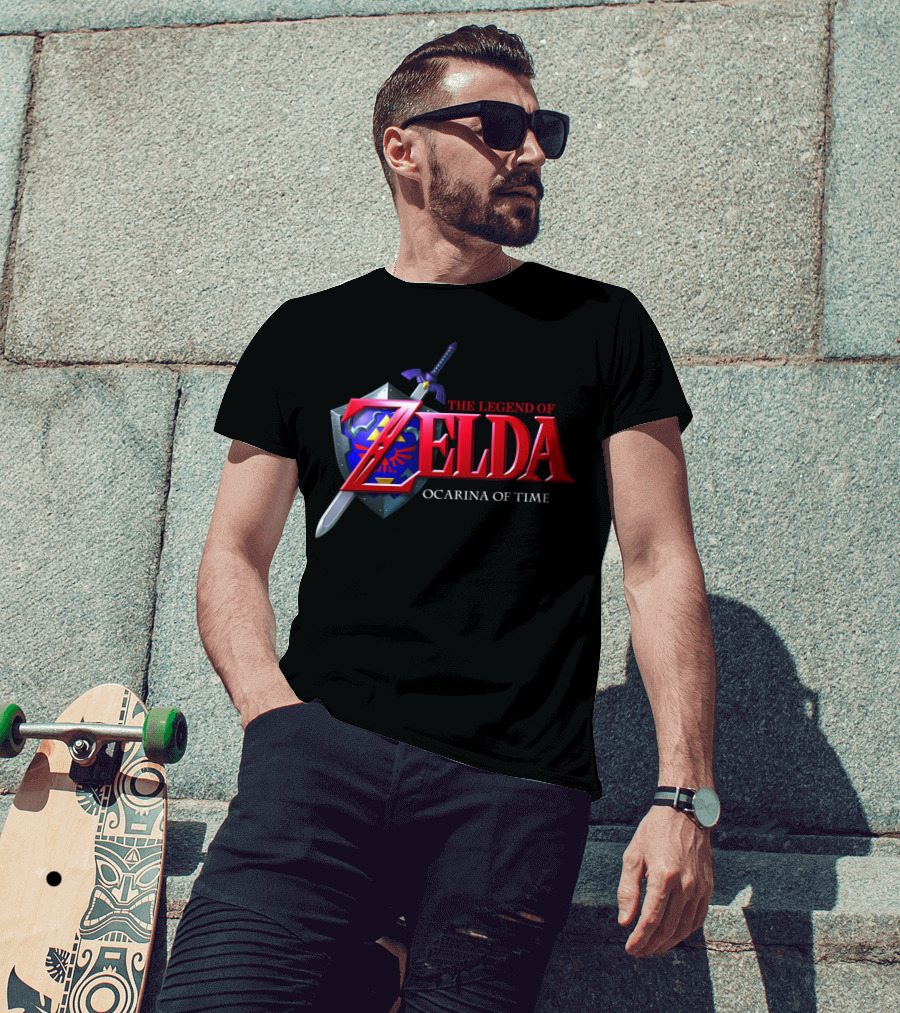 The Legend Of Zelda Ocarina Of Time Master Sword Hylian Shield Emblem T-Shirt