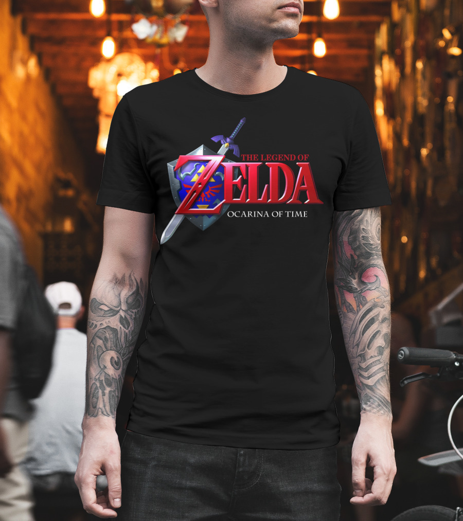 The Legend Of Zelda Ocarina Of Time Master Sword Hylian Shield Emblem T-Shirt