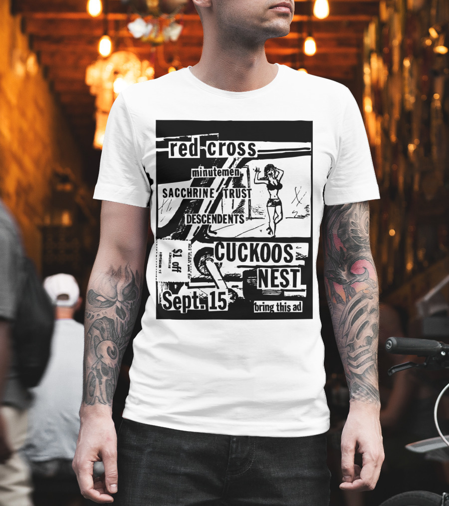 Red Cross Minutemen Sacchrine Trust Descendents Cuckoos Nest Sept 15 T-Shirt