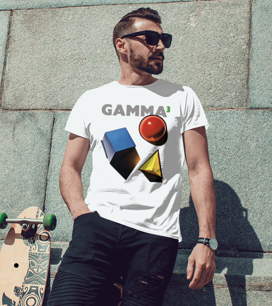 GAMMA 3 Geometric Shapes Cube Sphere Pyramid T-Shirt