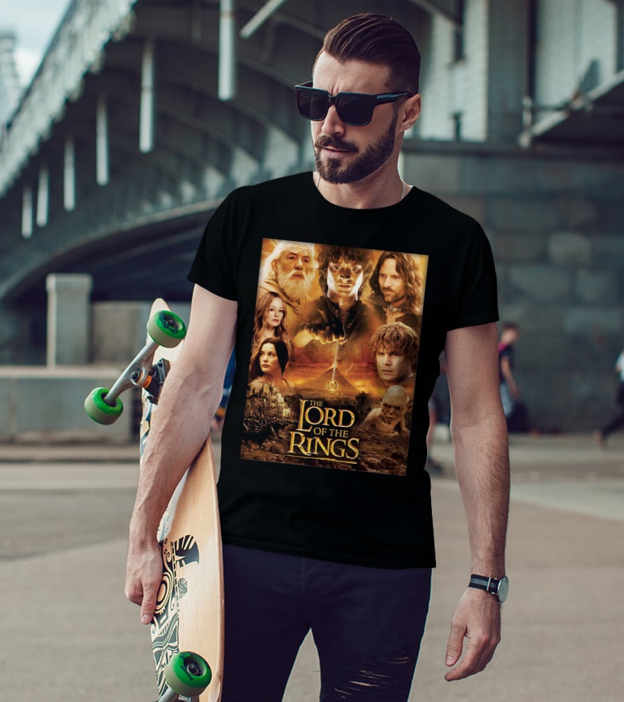 The Lord Of The Rings Gandalf Frodo Aragorn Sam Gollum Movie T-Shirt