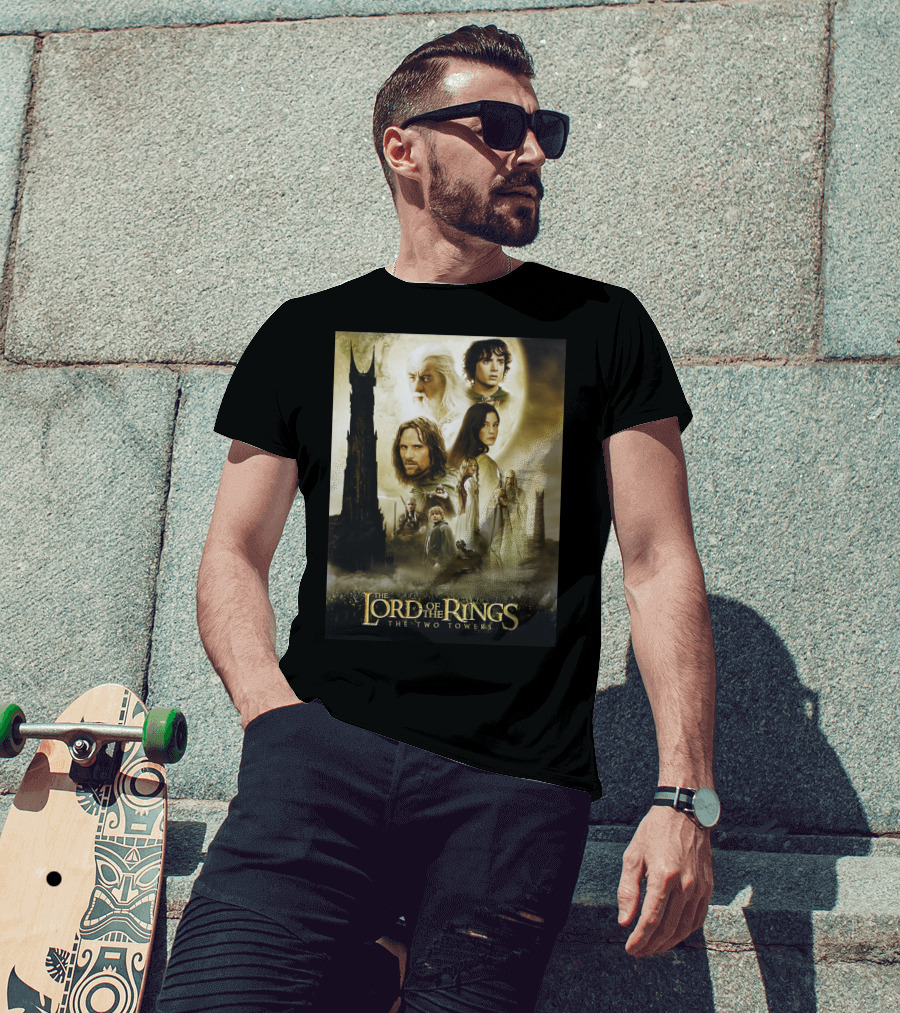 The Lord Of The Rings The Two Towers Movie Characters And Towers T-Shirt