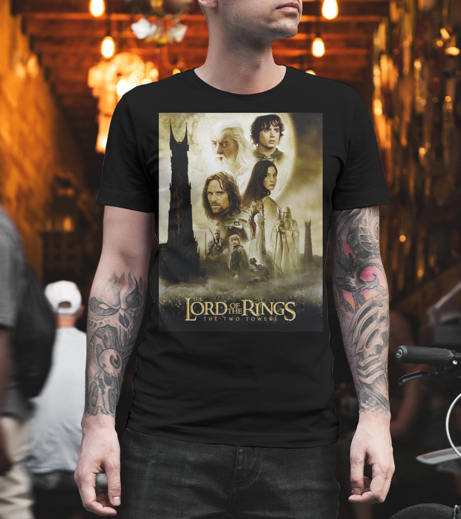 The Lord Of The Rings The Two Towers Movie Characters And Towers T-Shirt
