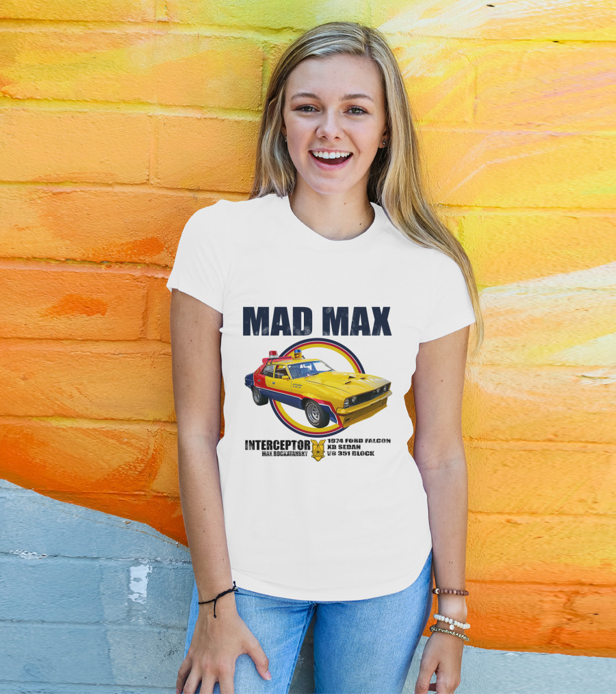 Mad Max Interceptor 1974 Ford Falcon Xb Sedan V8 351 Block Max Rockatansky T-Shirt