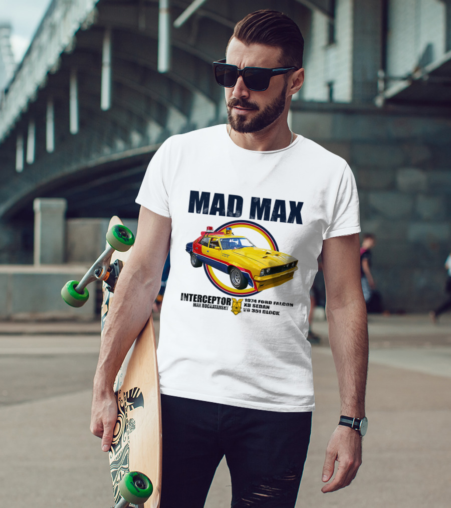 Mad Max Interceptor 1974 Ford Falcon Xb Sedan V8 351 Block Max Rockatansky T-Shirt
