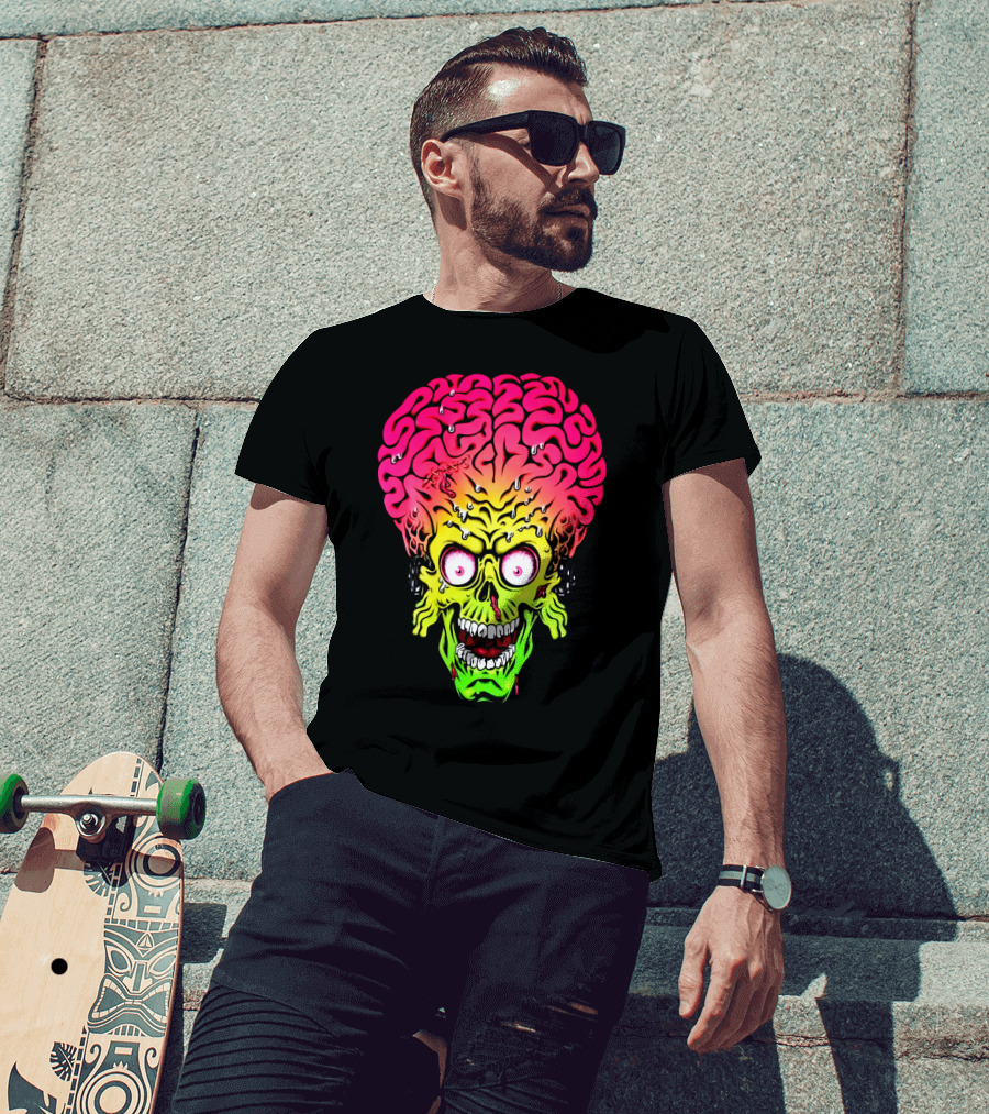Mars Attacks Alien Brain Zombie Head T-Shirt