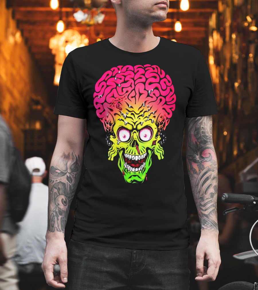Mars Attacks Alien Brain Zombie Head T-Shirt