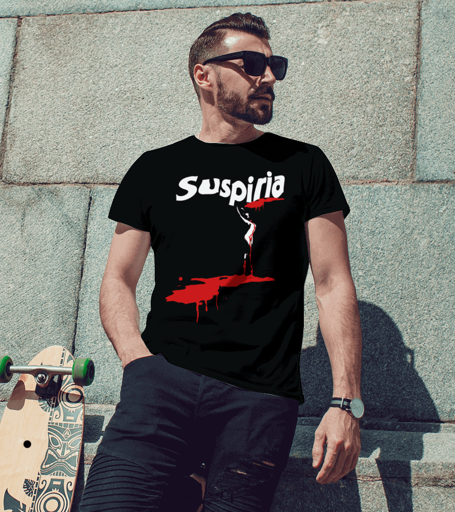 Suspiria 1977 Horror Film Logo With Red Blood And Dancing T-Shirt