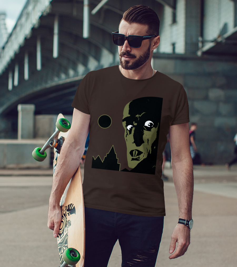 Nosferatu The Vampyre 1979 Iconic Horror Vampire Portrait With Castle And Moon T-Shirt