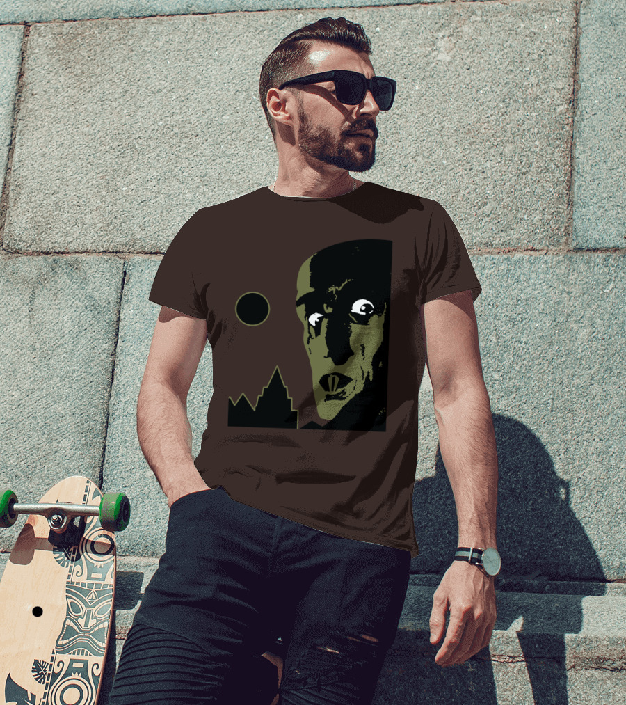 Nosferatu The Vampyre 1979 Iconic Horror Vampire Portrait With Castle And Moon T-Shirt