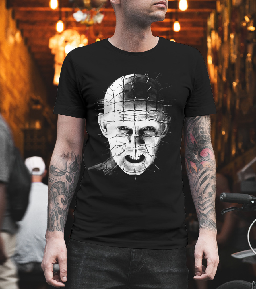 Hellraiser Pinhead Horror Icon Grayscale T-Shirt