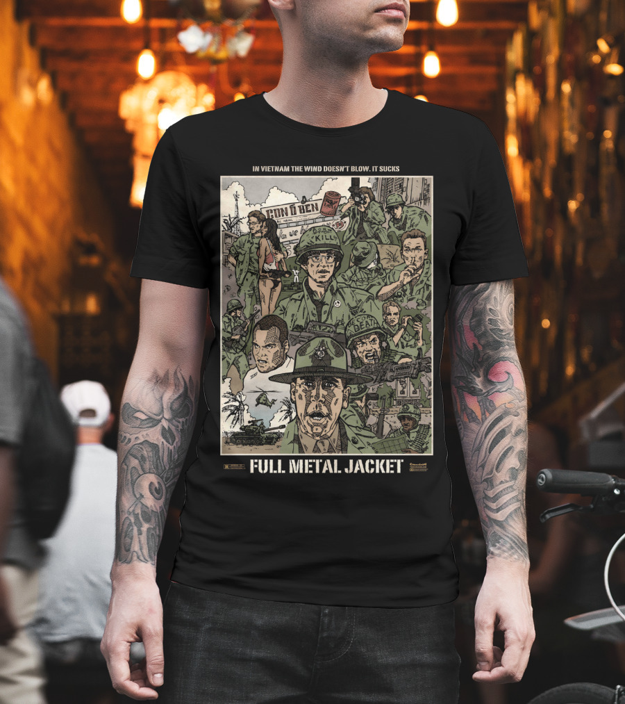 Full Metal Jacket Stanley Kubrick Vietnam Imagery 1987 In Vietnam The Wind Doesn't Blow, It Sucks T-Shirt