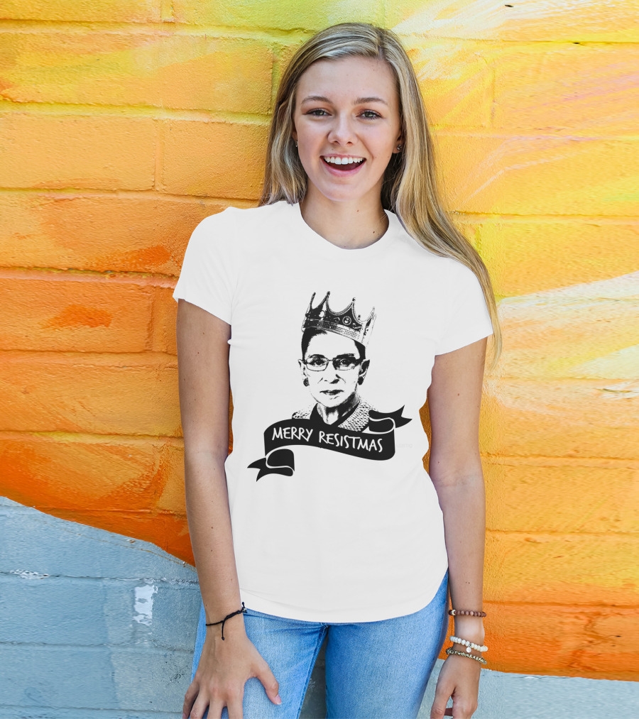 Merry Resistmas RBG Ruth Bader Ginsburg Crown T-Shirt