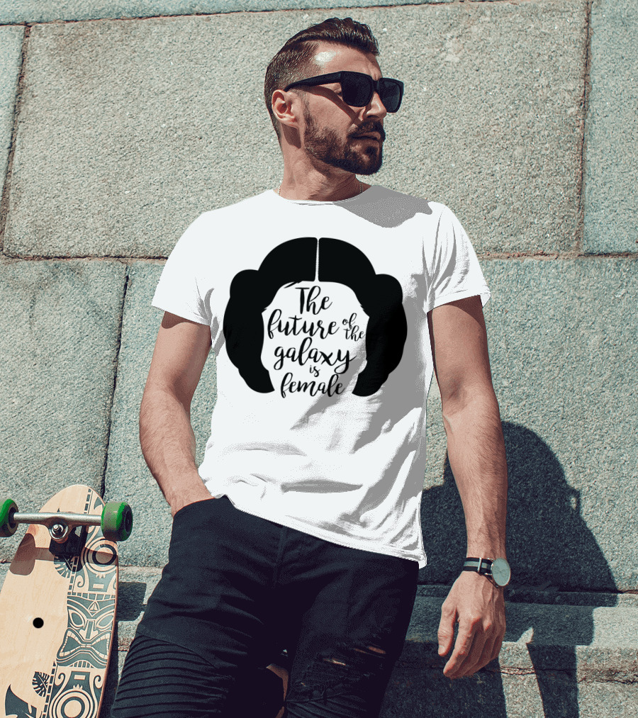 The Future Of The Galaxy Is Female Rebel Princess Leia Hair T-Shirt
