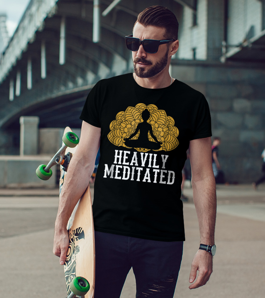 Heavily Meditated Funny Yoga With Mandala And Sitting Pose T-Shirt