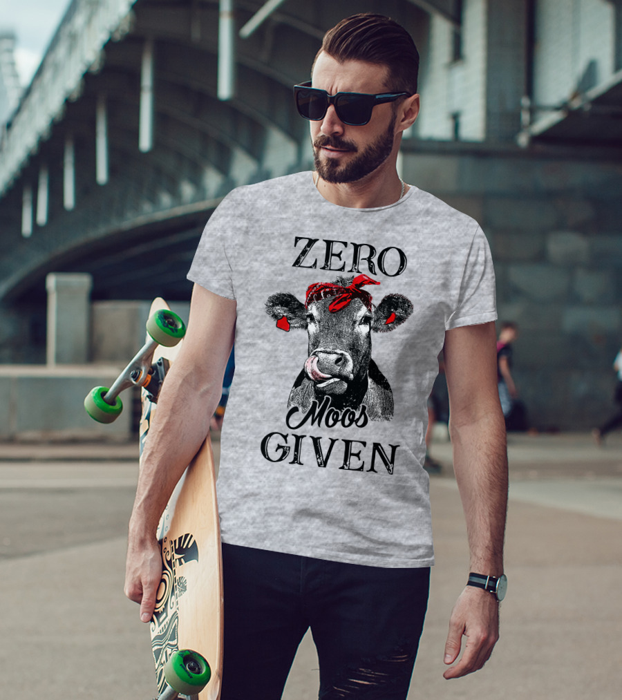 Zero Moos Given Cow Bandana Red Ear Tag T-Shirt