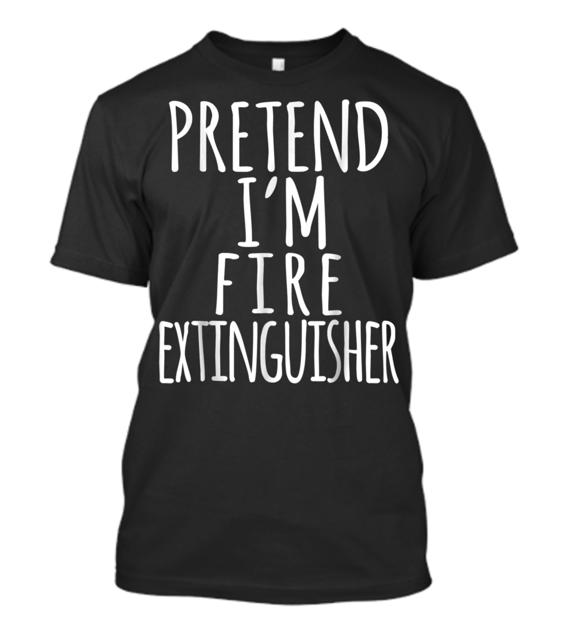 Pretend I'm Fire Extinguisher Funny Lazy Halloween Costume Red Fire T-Shirt