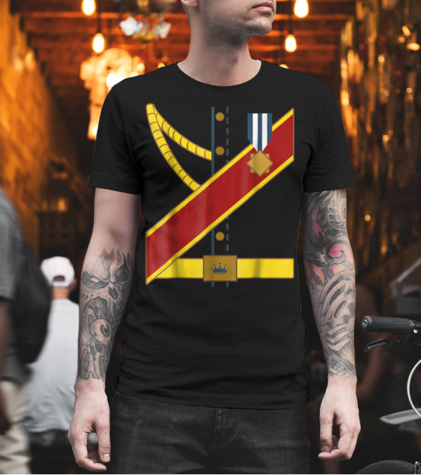 Funny Prince Charming Sash and Sword Belt with Medal and Crown T-Shirt Funny Prince Charming Sash and Sword Belt with Medal and Crown T-Shirt