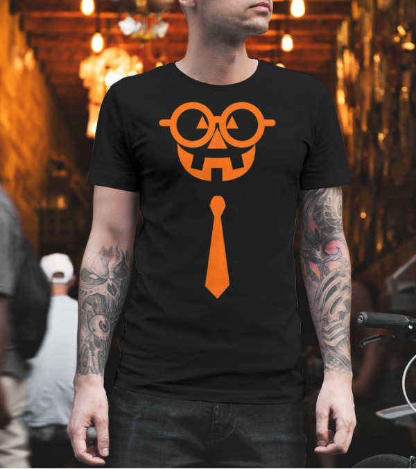 Halloween Pumpkin Nerd Tie Math Teacher T-Shirt Halloween Pumpkin Nerd Tie Math Teacher T-Shirt